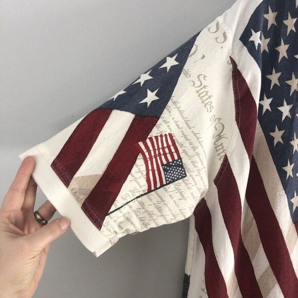 Cotton Traders Sport XLG American Flag Declaration of Independence Polo Shirt - Picture 8 of 12